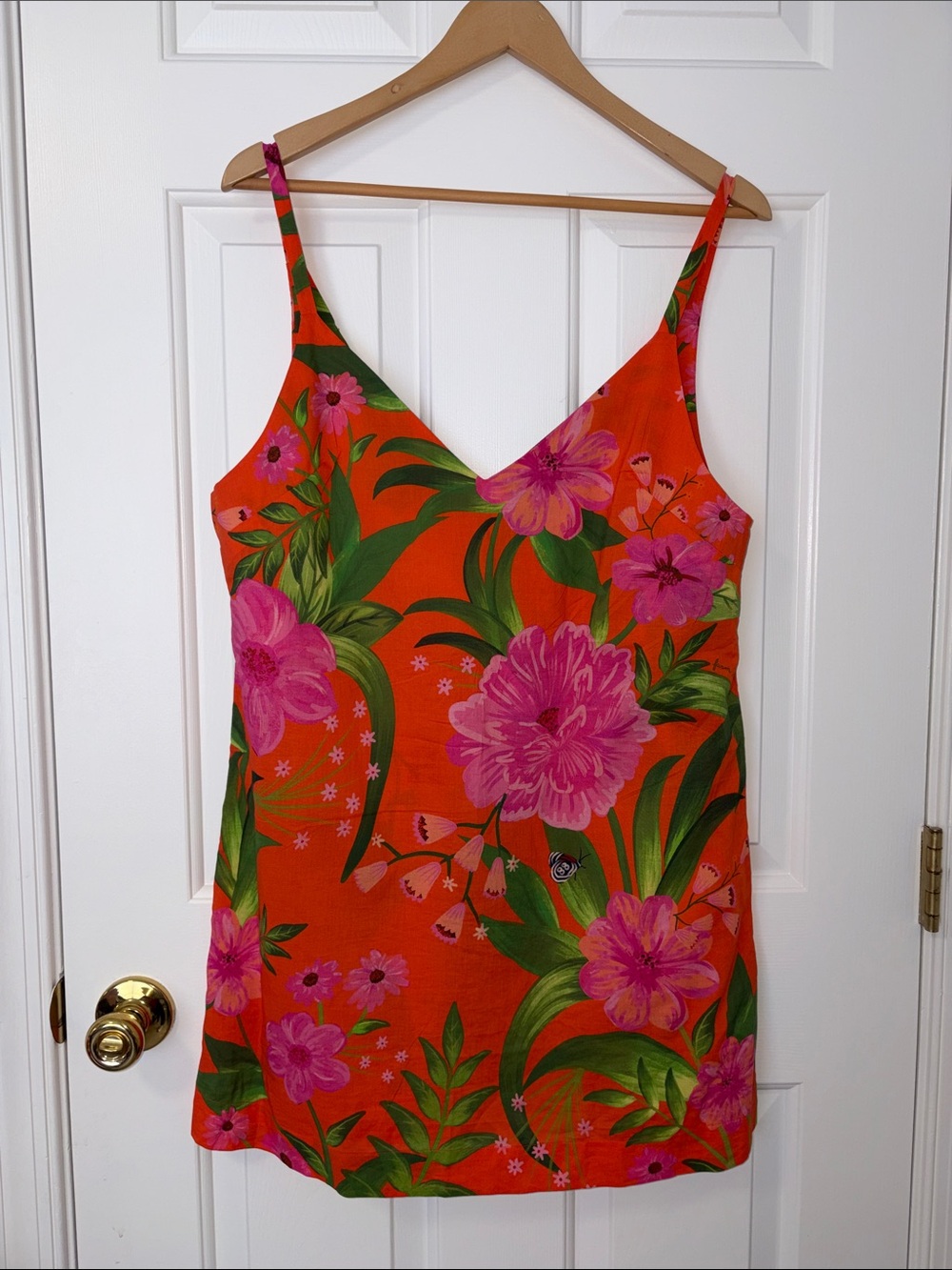 NEW NWT FARM Rio Romantic Garden Orange Floral Swim Coverup Medium M